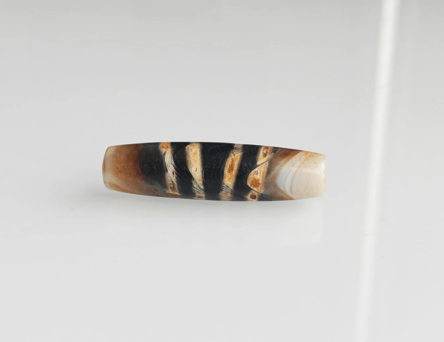Tibetan Tiger Striped Agate Dzi Bead - photo 5