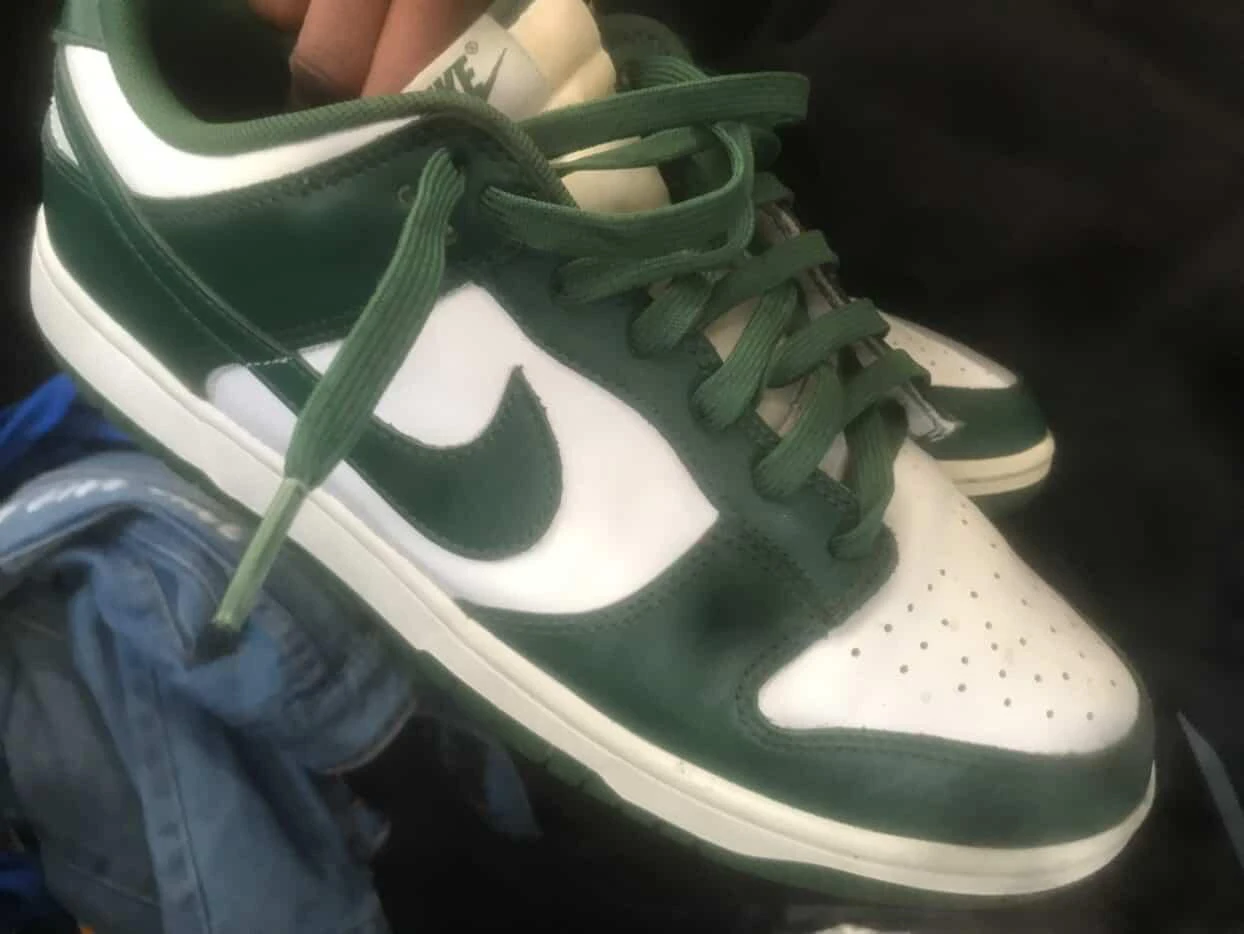 Nike Dunk Low Green White Sneakers - photo 2