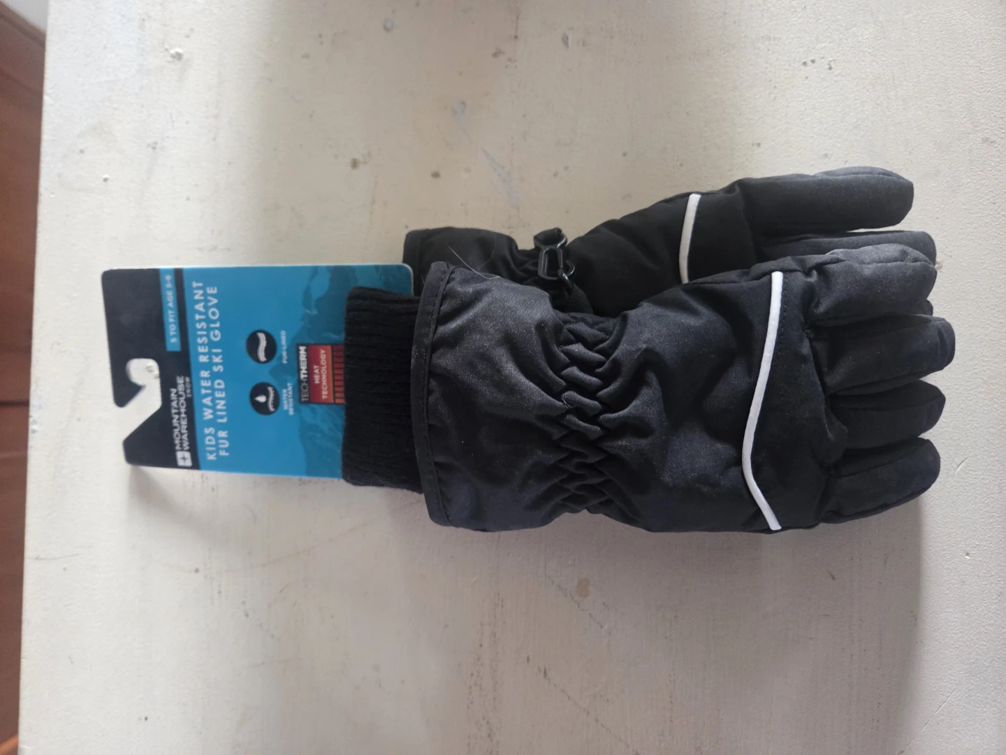 Mountain Warehouse Kids Water Resistant Fur Lined Ski Gloves