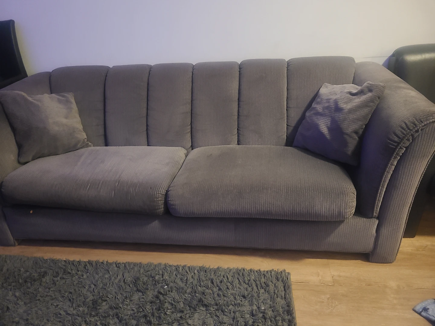 Grey Sofa with Ribbed Fabric - photo 2
