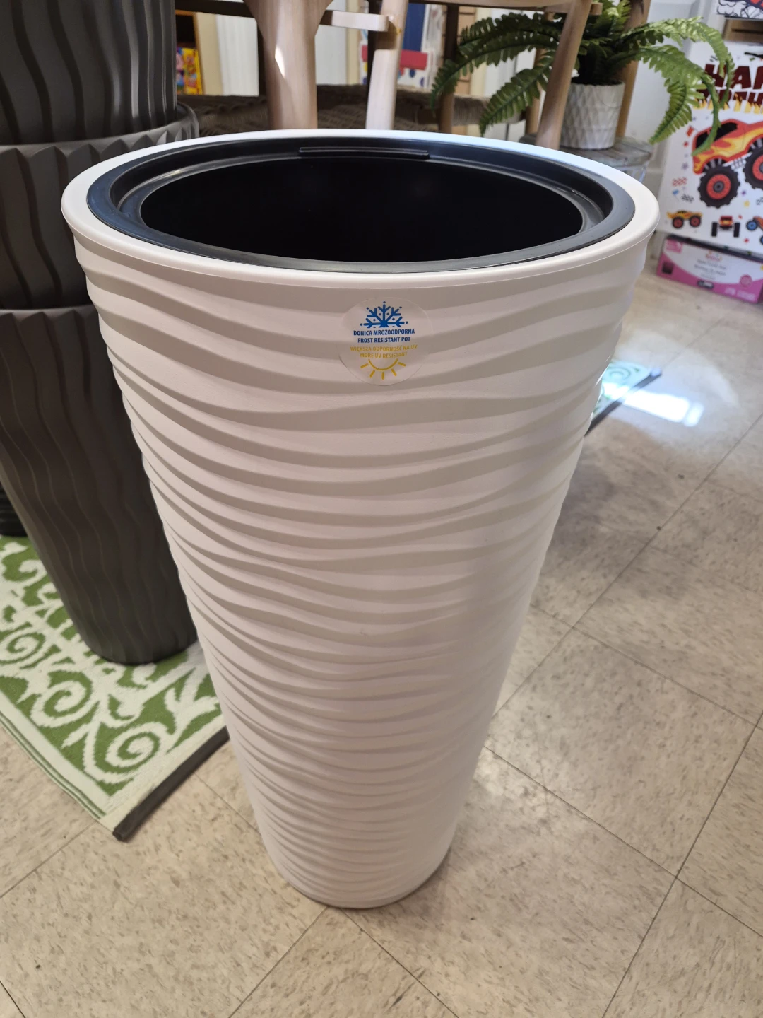 New 27" Modern Wave Design Tall Planter Pot - photo 4