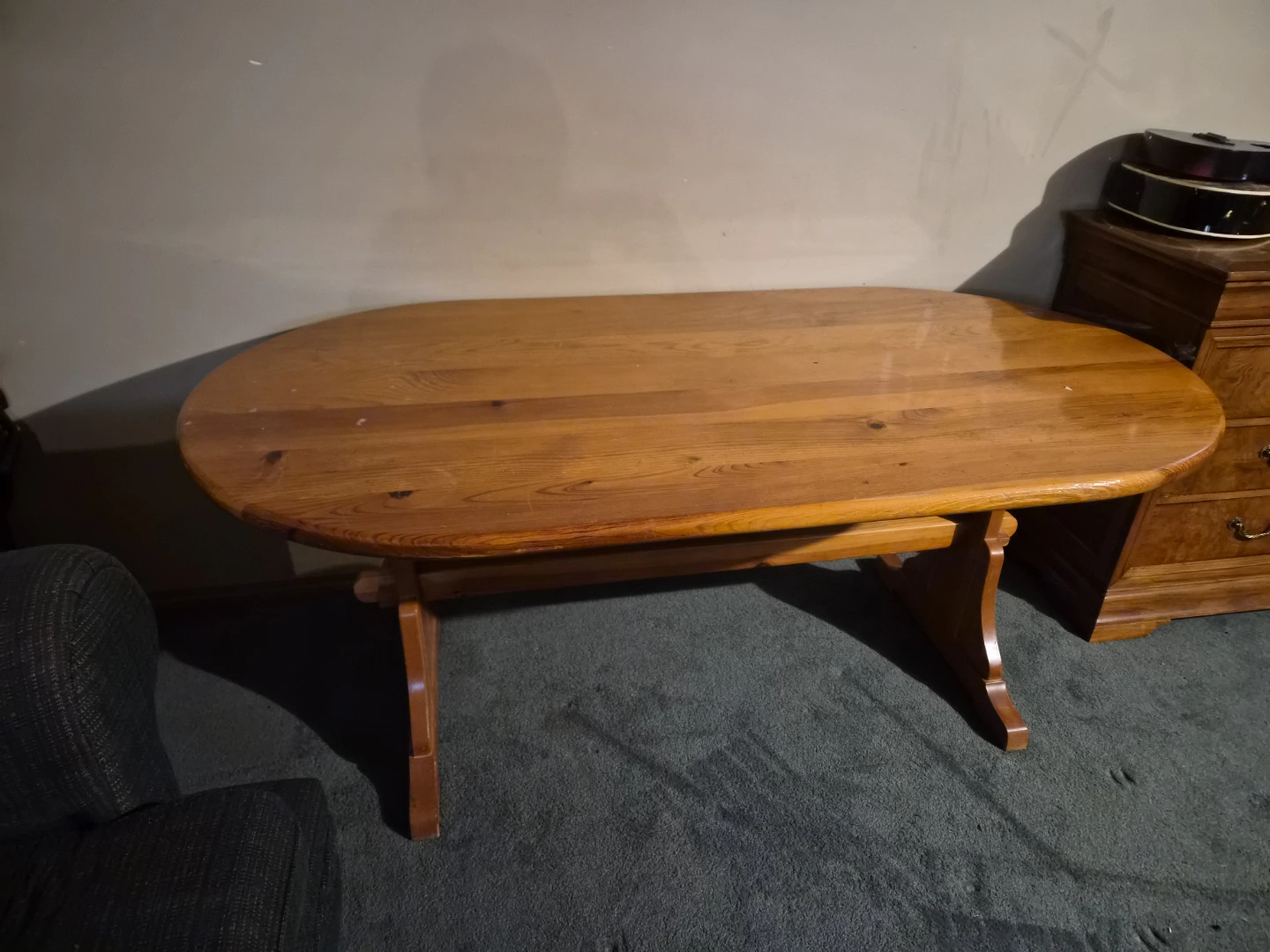 Wooden Oval Coffee Table