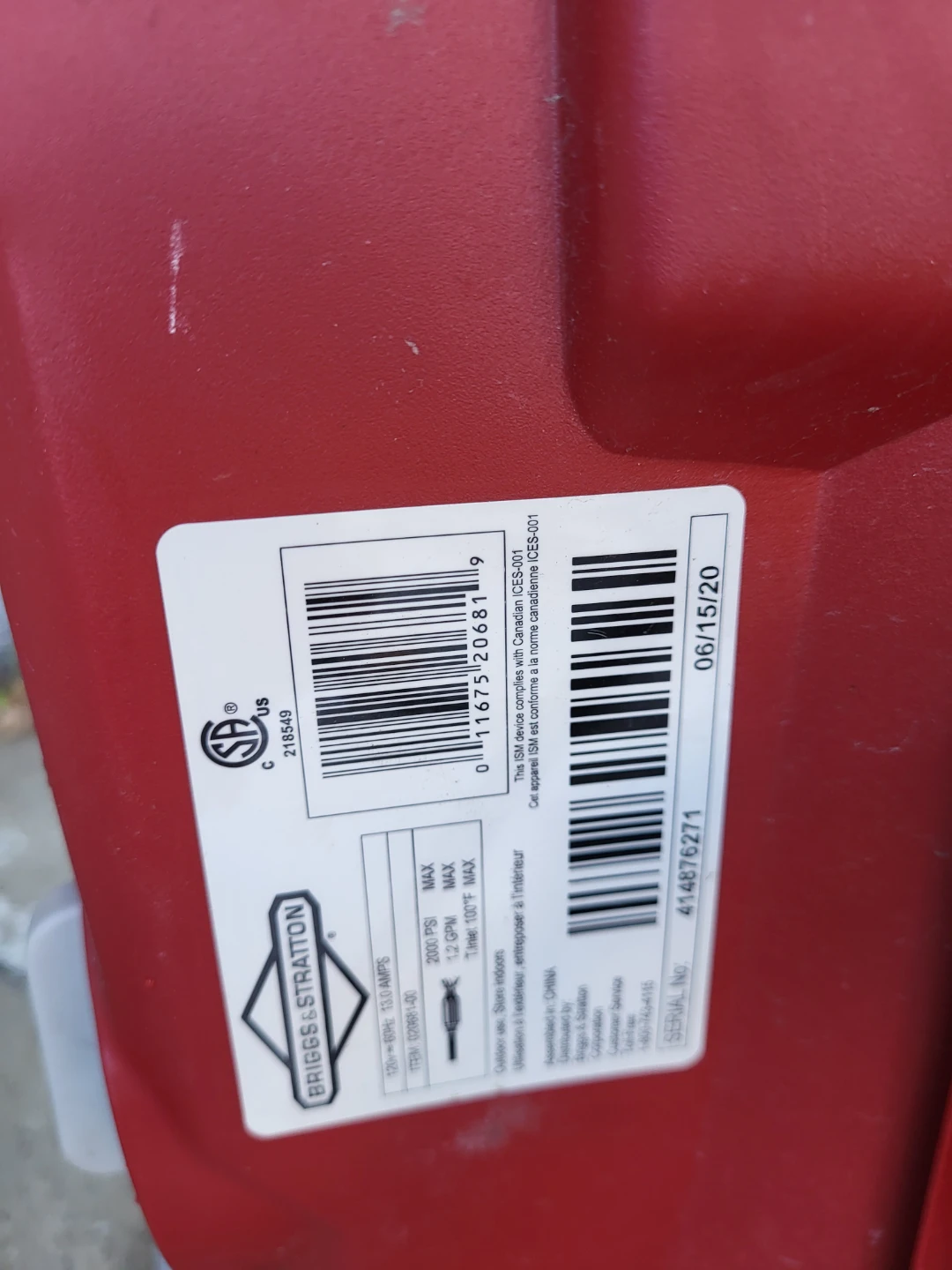 Briggs & Stratton 2000 PSI Pressure Washer Tool - photo 5
