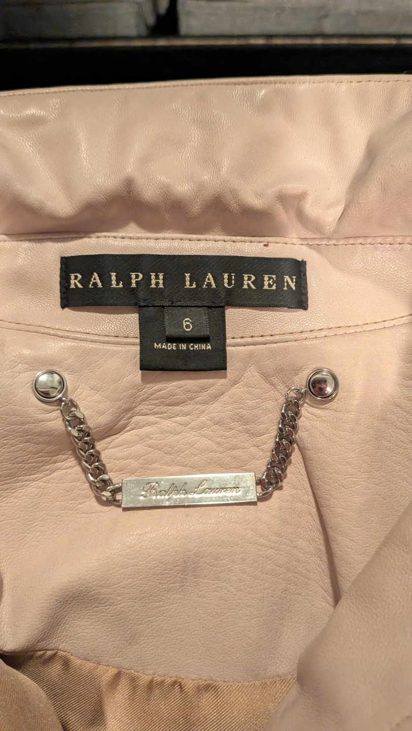Ralph Lauren sz 6 Cream Lamb Leather Jacket