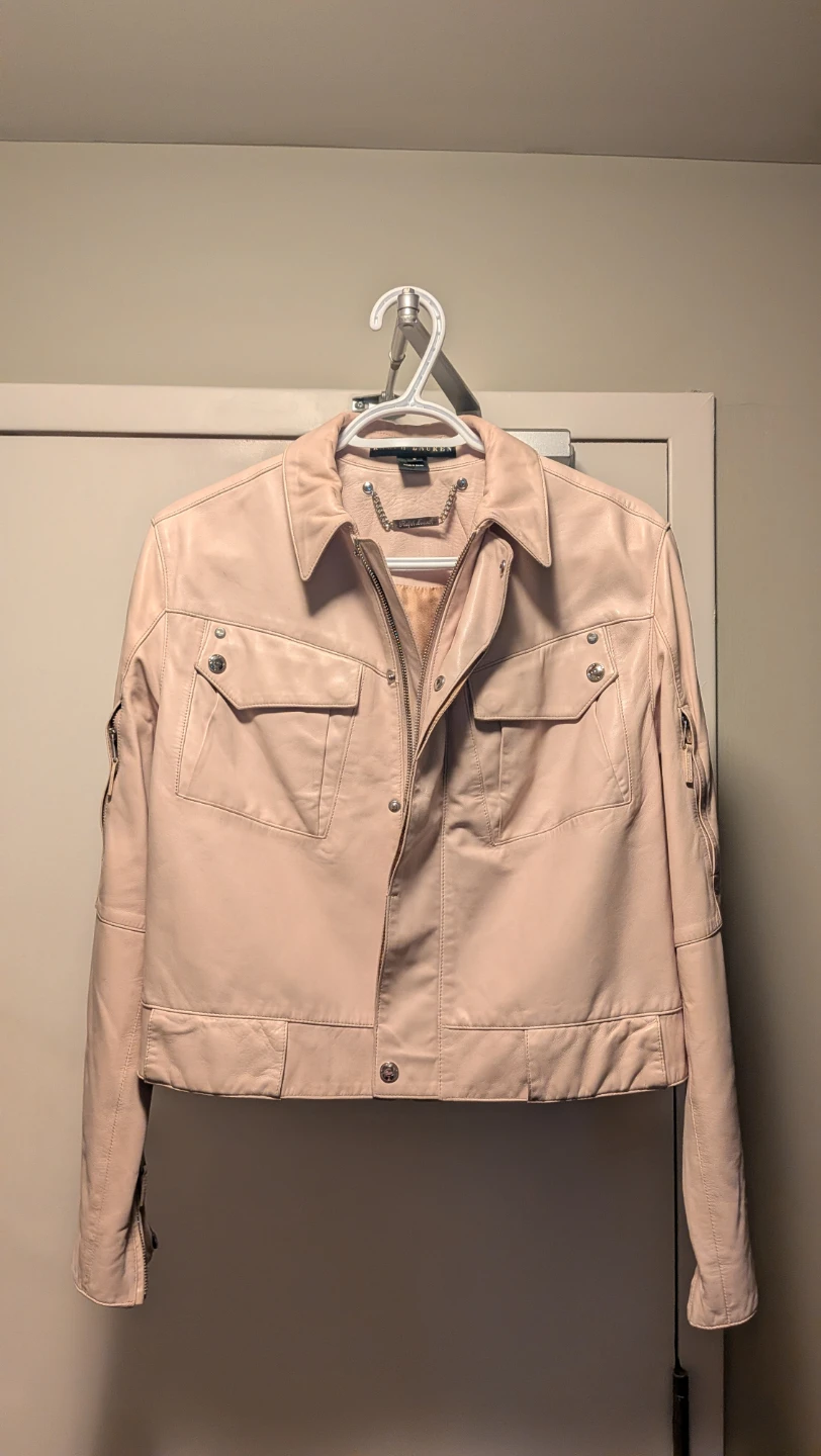 Ralph Lauren sz 6 Cream Lamb Leather Jacket - photo 2