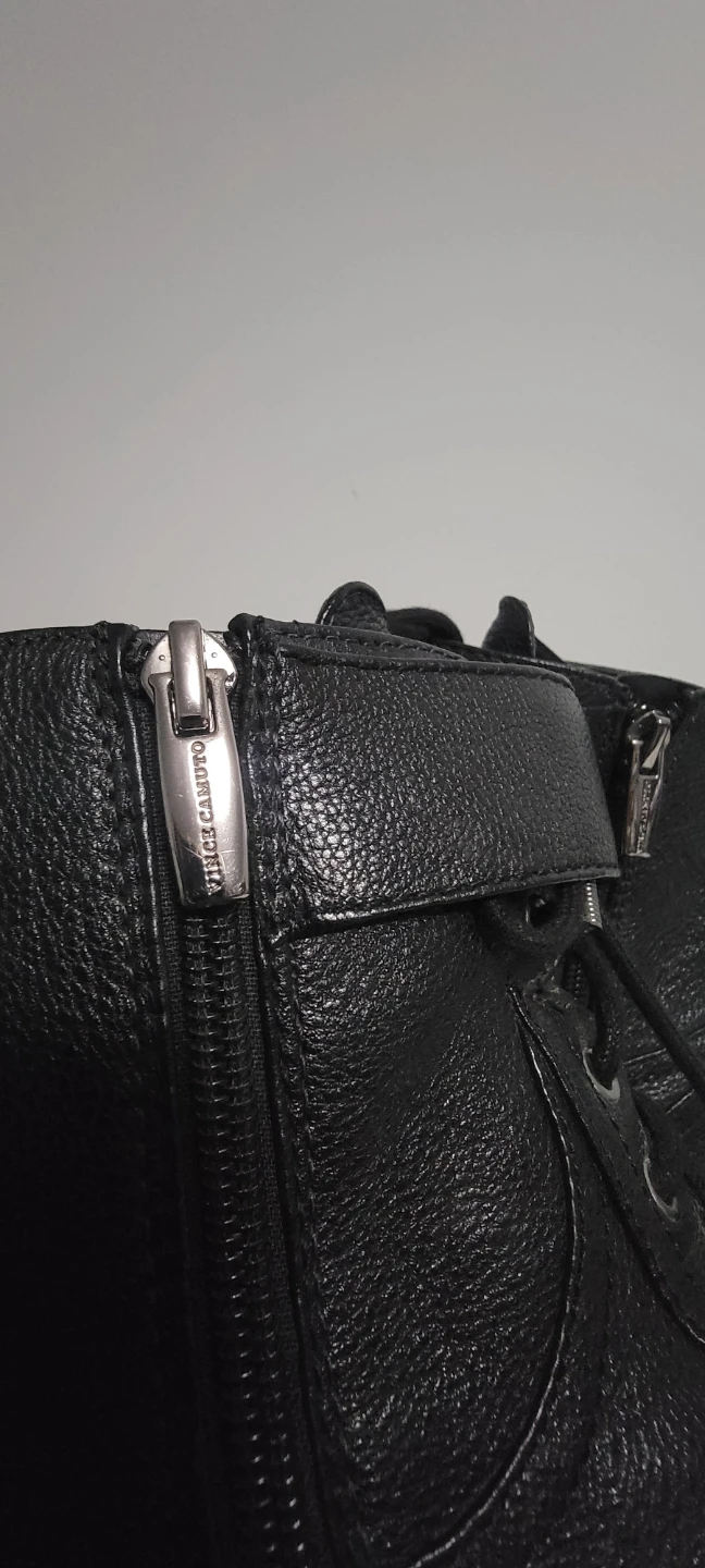 Vince Camuto Black Leather Studded Combat Boots - photo 5