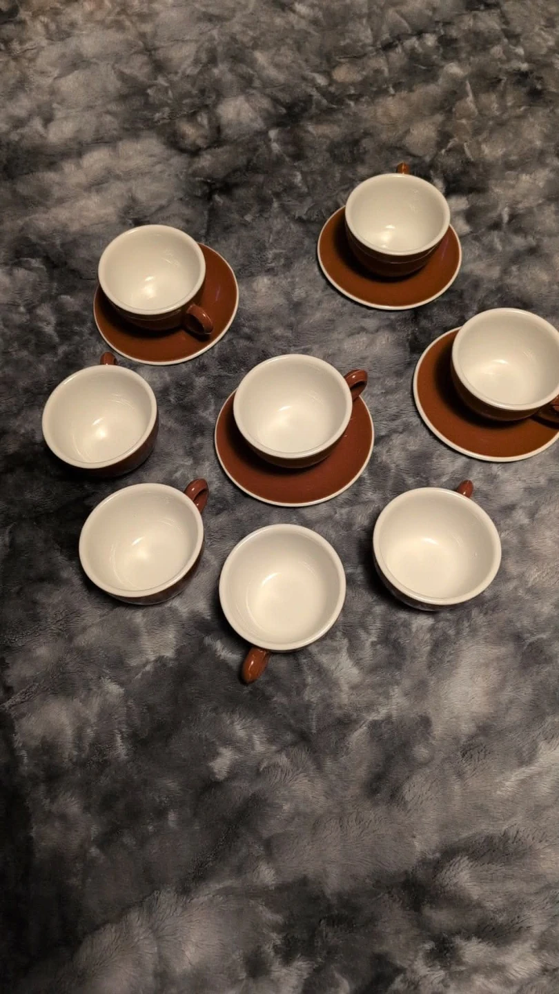 Set of 8 ACF espresso cups and  4 saucers