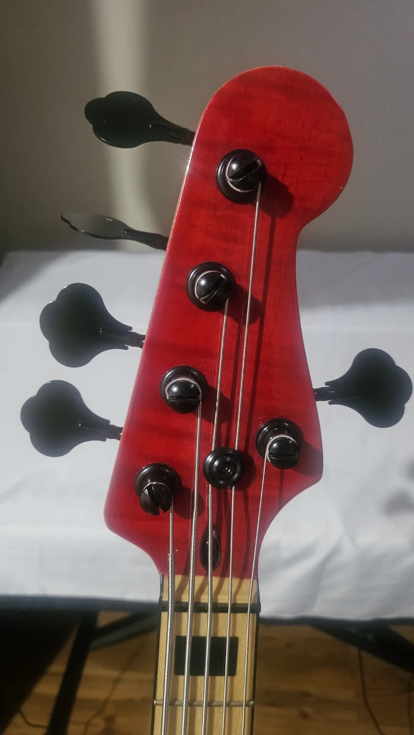 Red 5-String Bass Guitar - photo 2