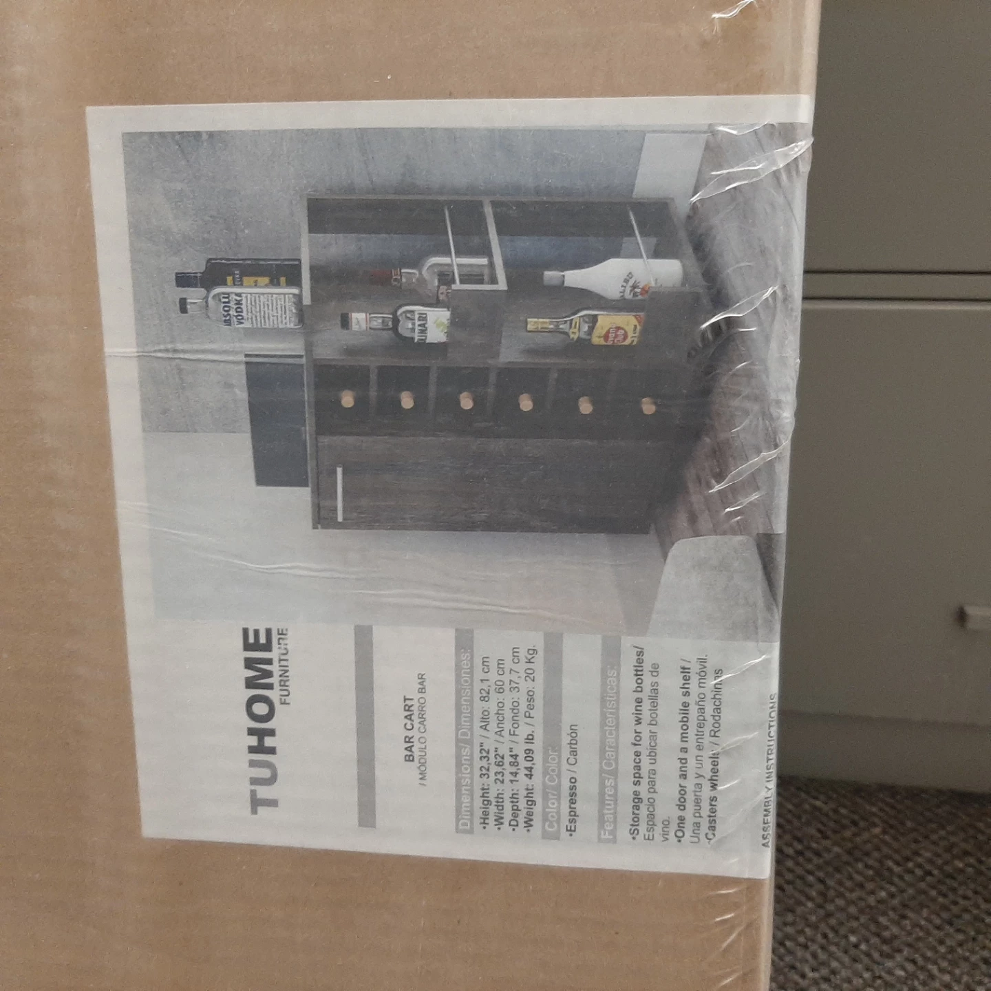TUHOME Bar Cart