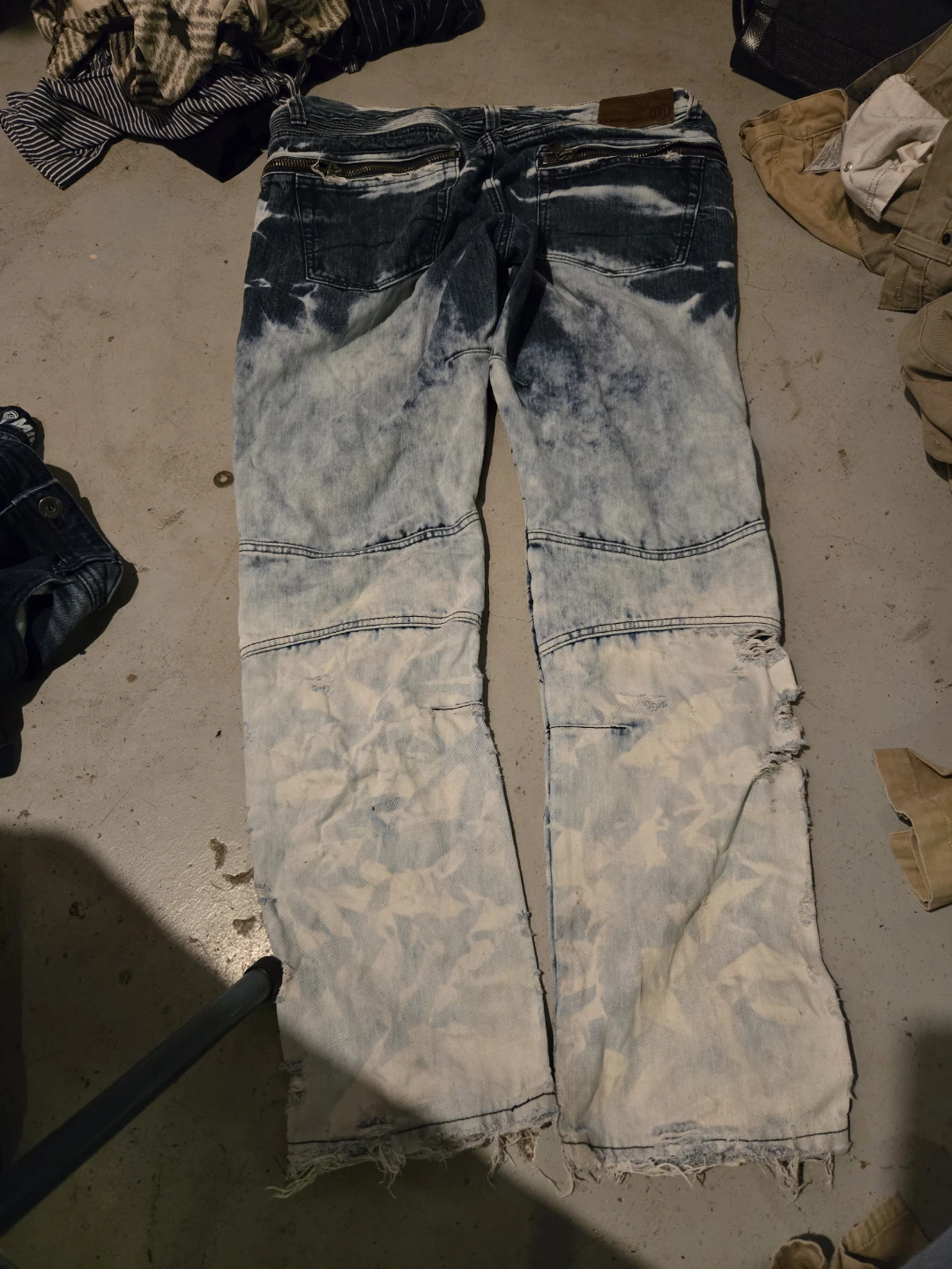 Distressed Moto Denim Jeans - photo 2