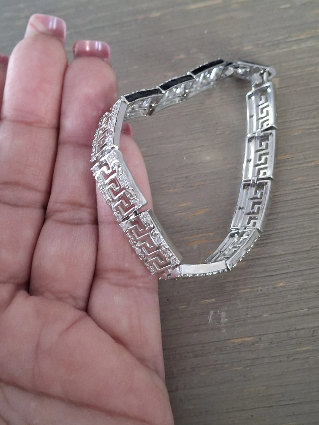 Silver Tone Bracelet with Rhinestones - photo 2