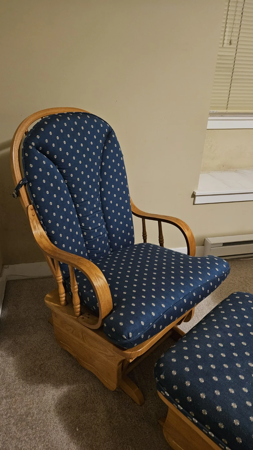 Wooden Glider Chair and Ottoman Set