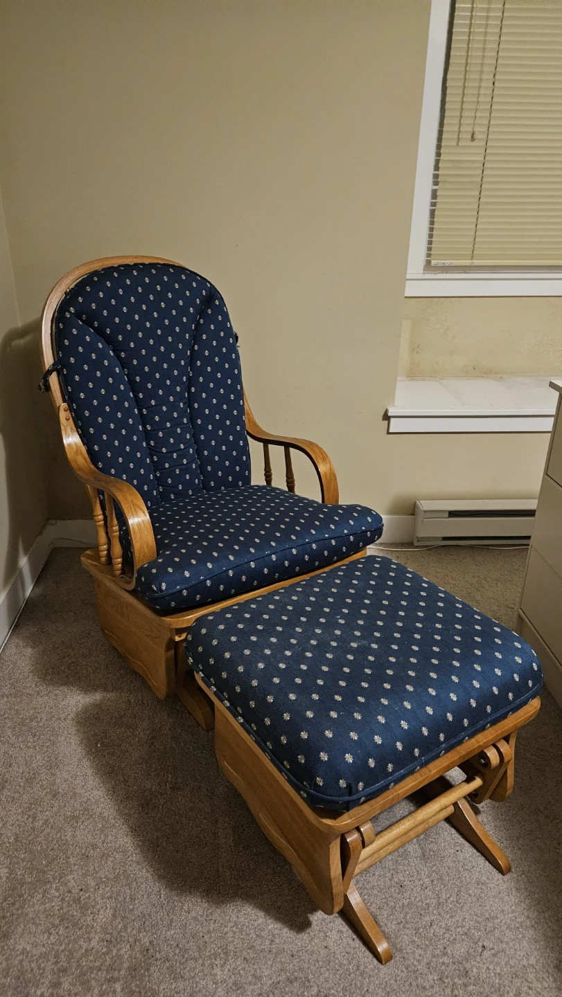 Wooden Glider Chair and Ottoman Set - photo 2