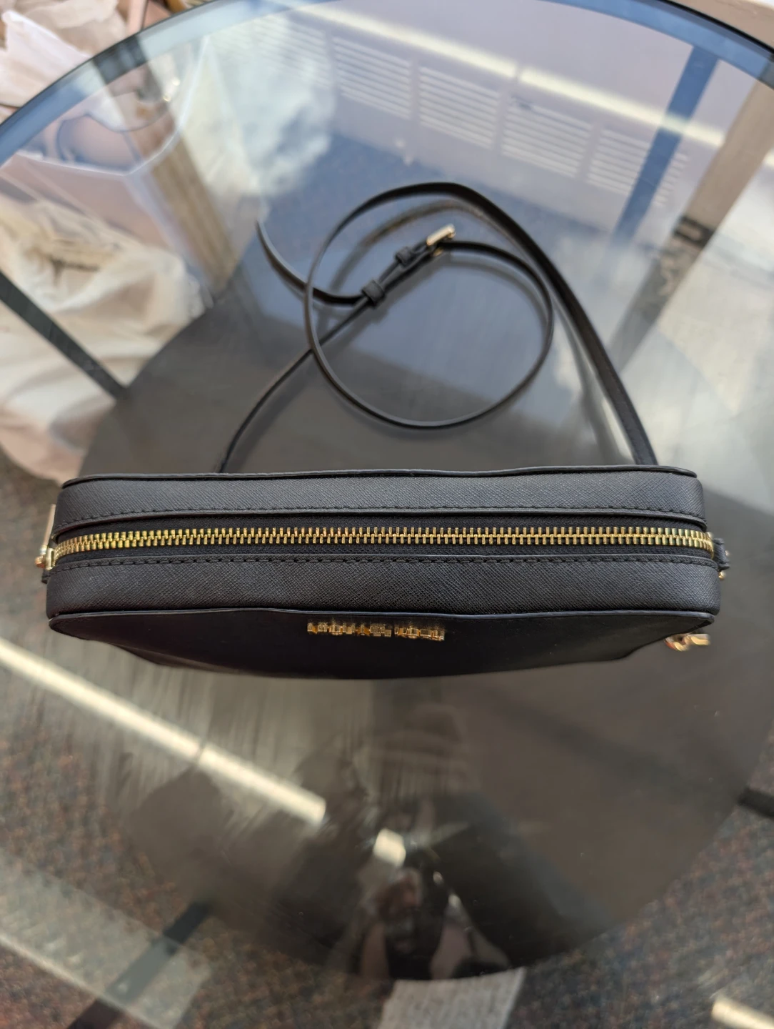 Michael Kors Black Leather Crossbody Bag with Gold Chain - photo 3
