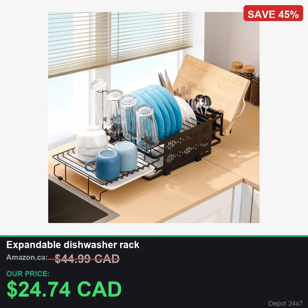 Expandable Dishwasher Rack with Cutlery Holder & Cup Holder - photo 2