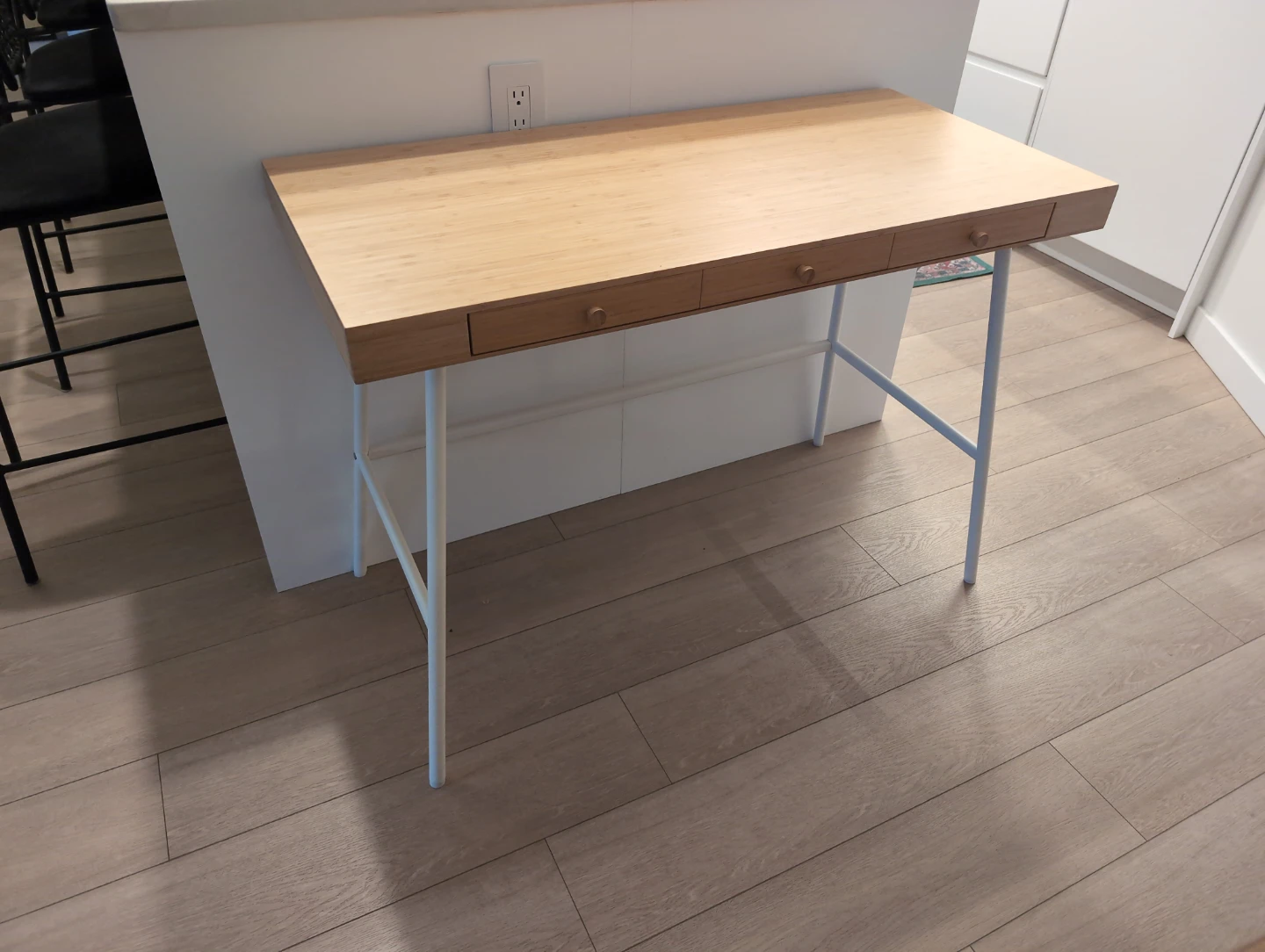 Bamboo Desk with 3 Drawers (Lillasen from Ikea)