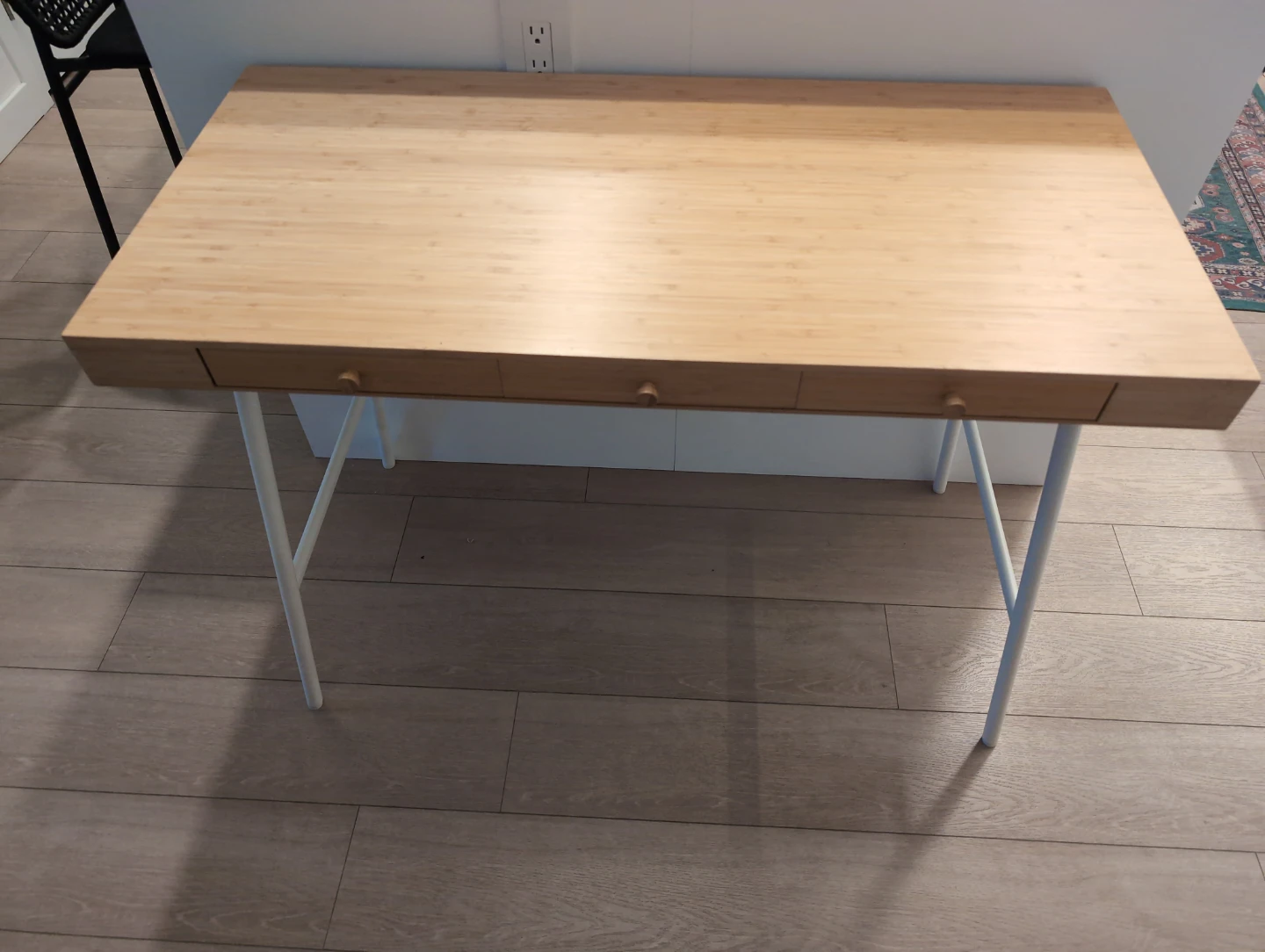 Bamboo Desk with 3 Drawers (Lillasen from Ikea) - photo 2