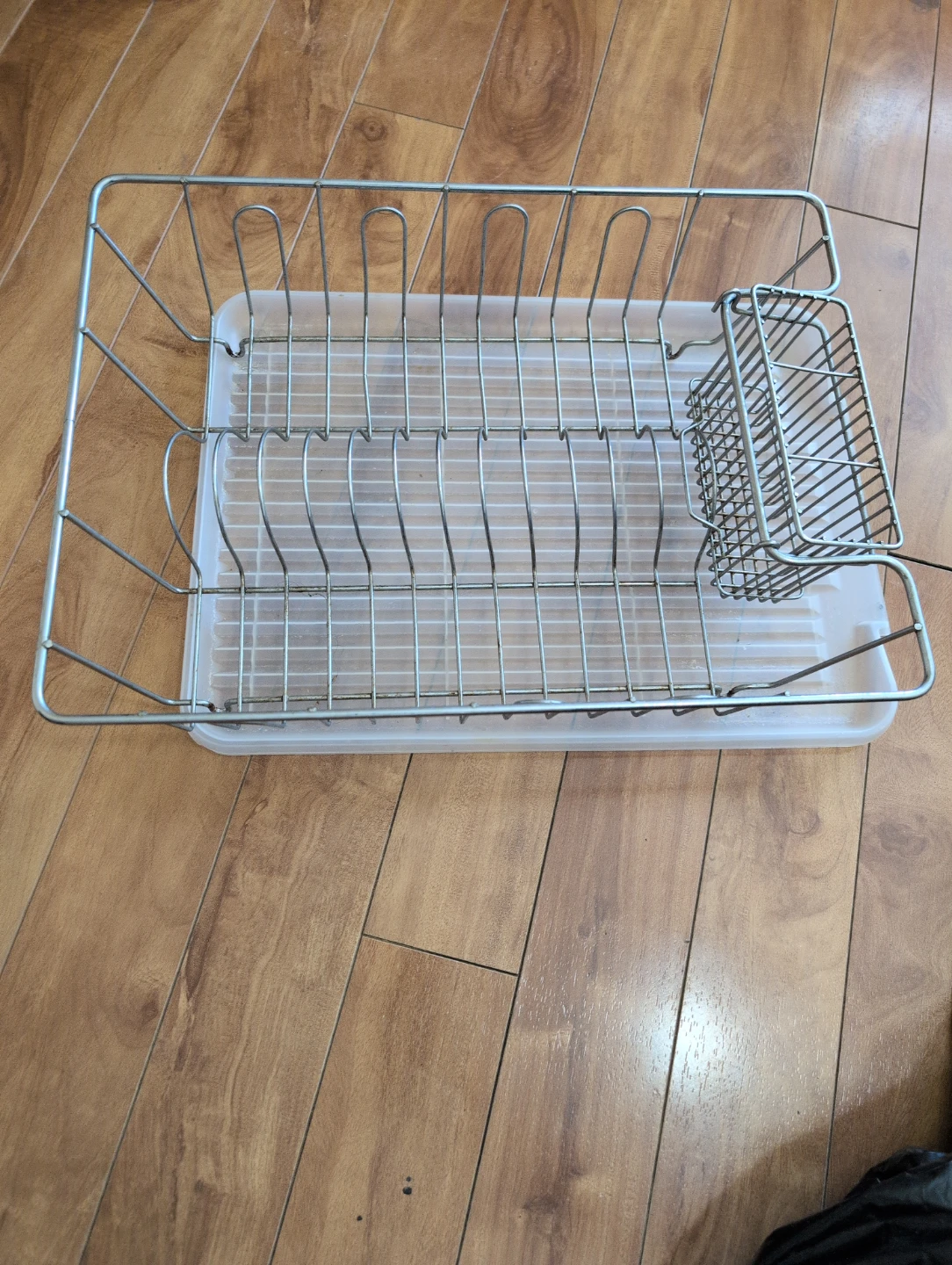 Silver Metal Dish Rack with Cutlery Holder - photo 2