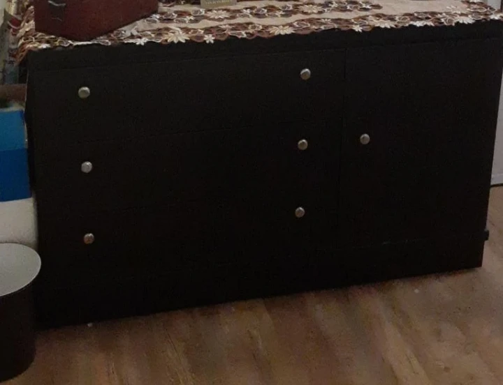 Dark Brown Dresser 3 Drawers with Mirror - photo 3