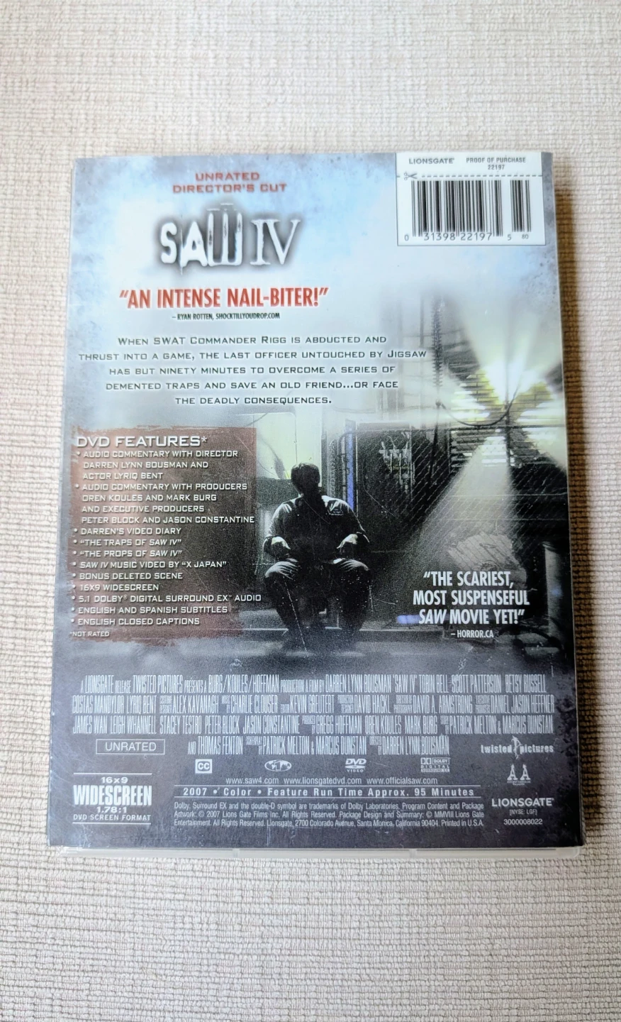 Saw IV Unrated Director's Cut DVD Movie - photo 2
