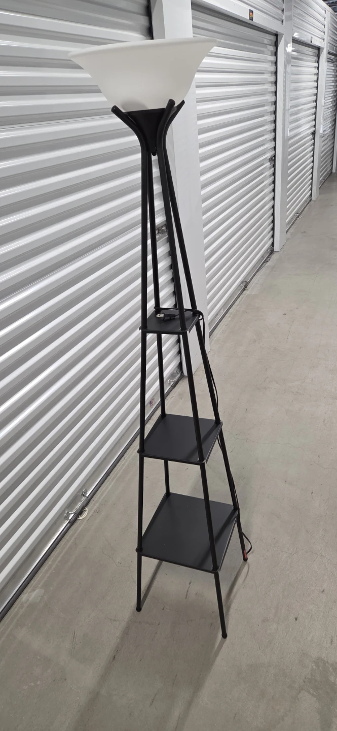 Black Floor Lamp with Shelves