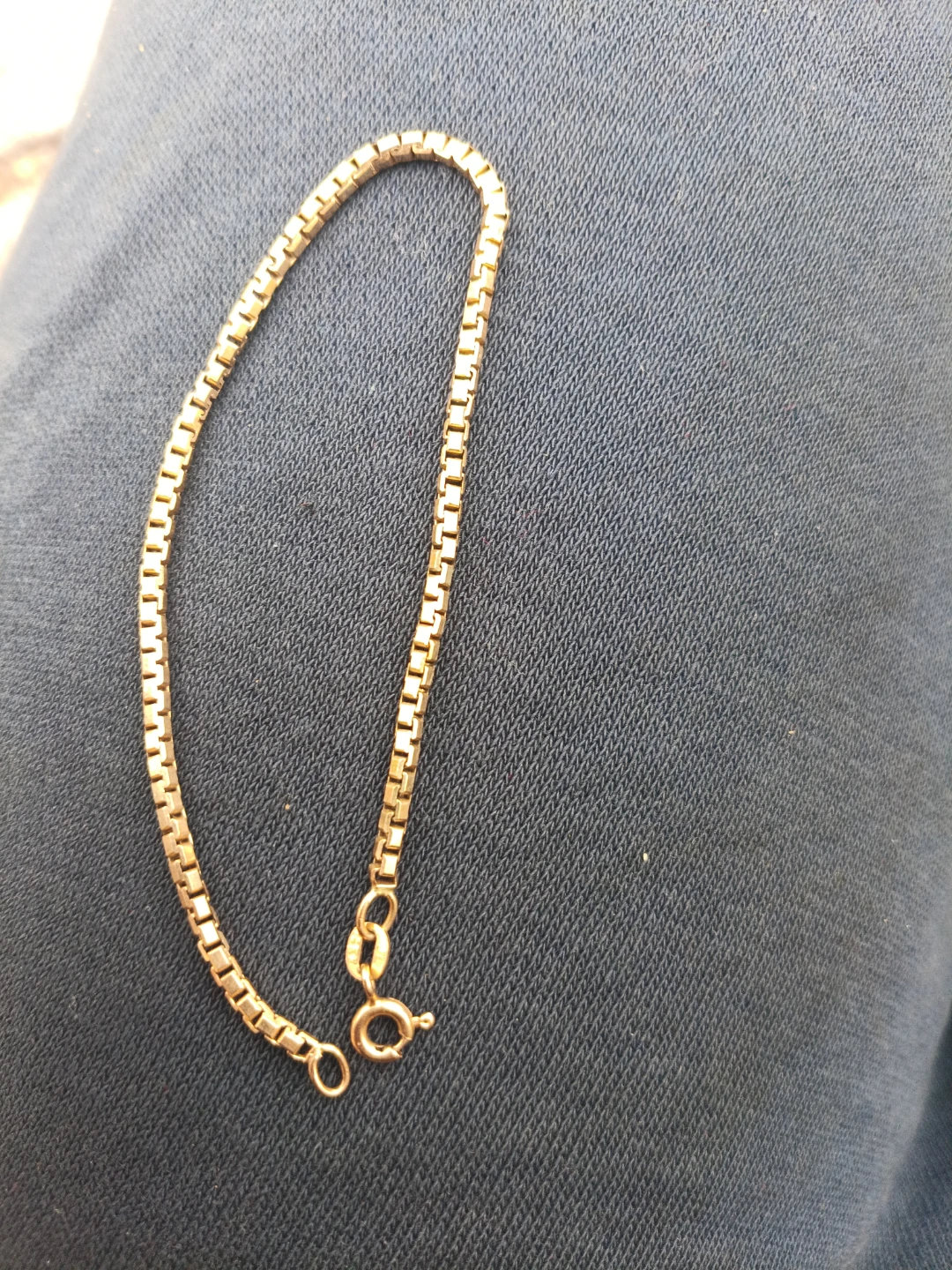 Gold Box Chain Bracelet 14k