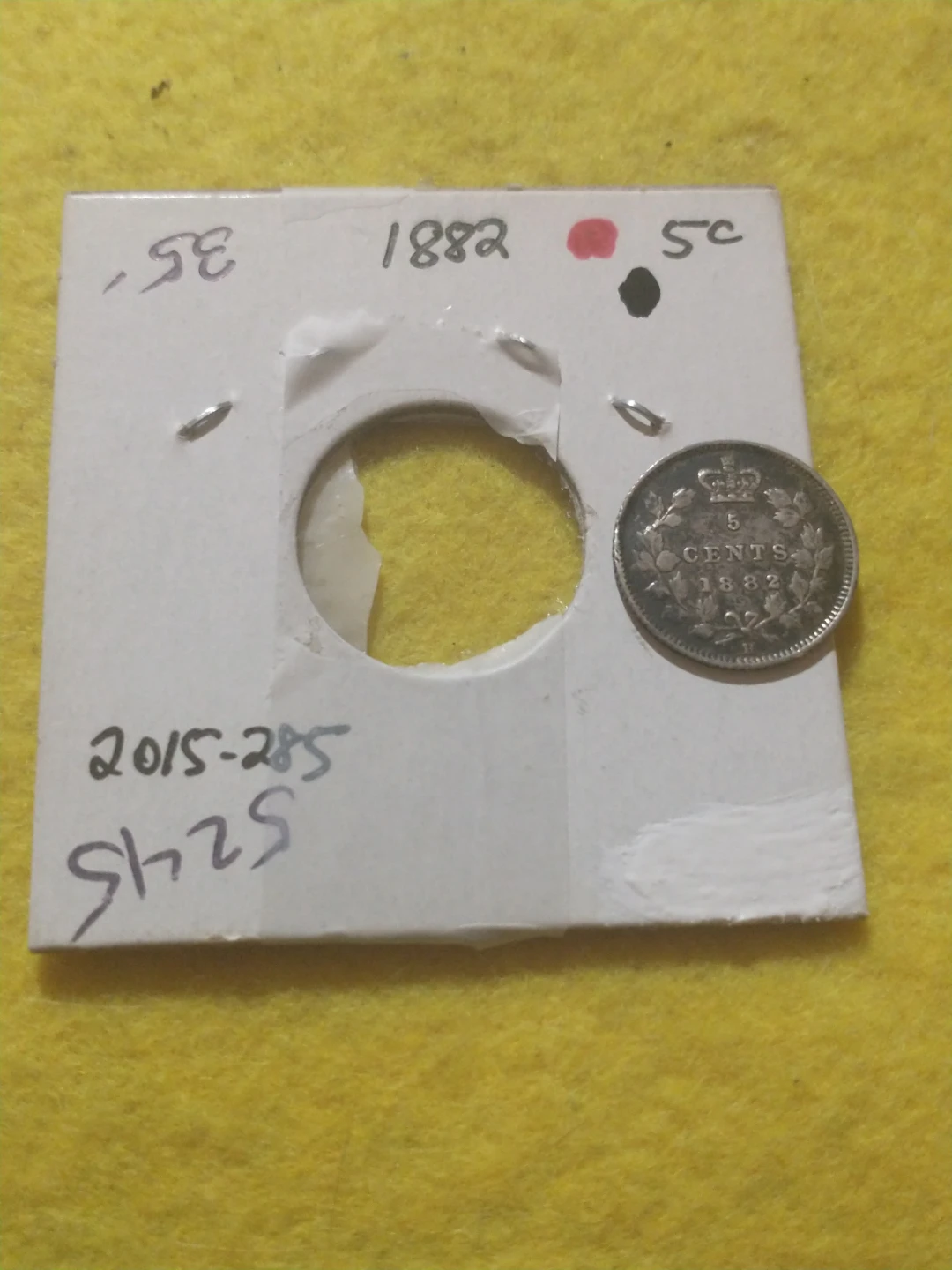 Lovely 1882H Canada five cents .925 silver coin KM #2 - photo 3