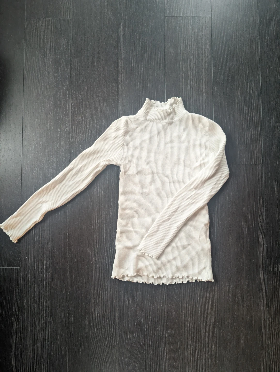 White Ribbed Mock Neck Top