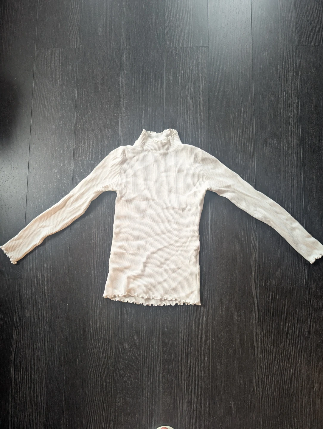White Ribbed Mock Neck Top - photo 2