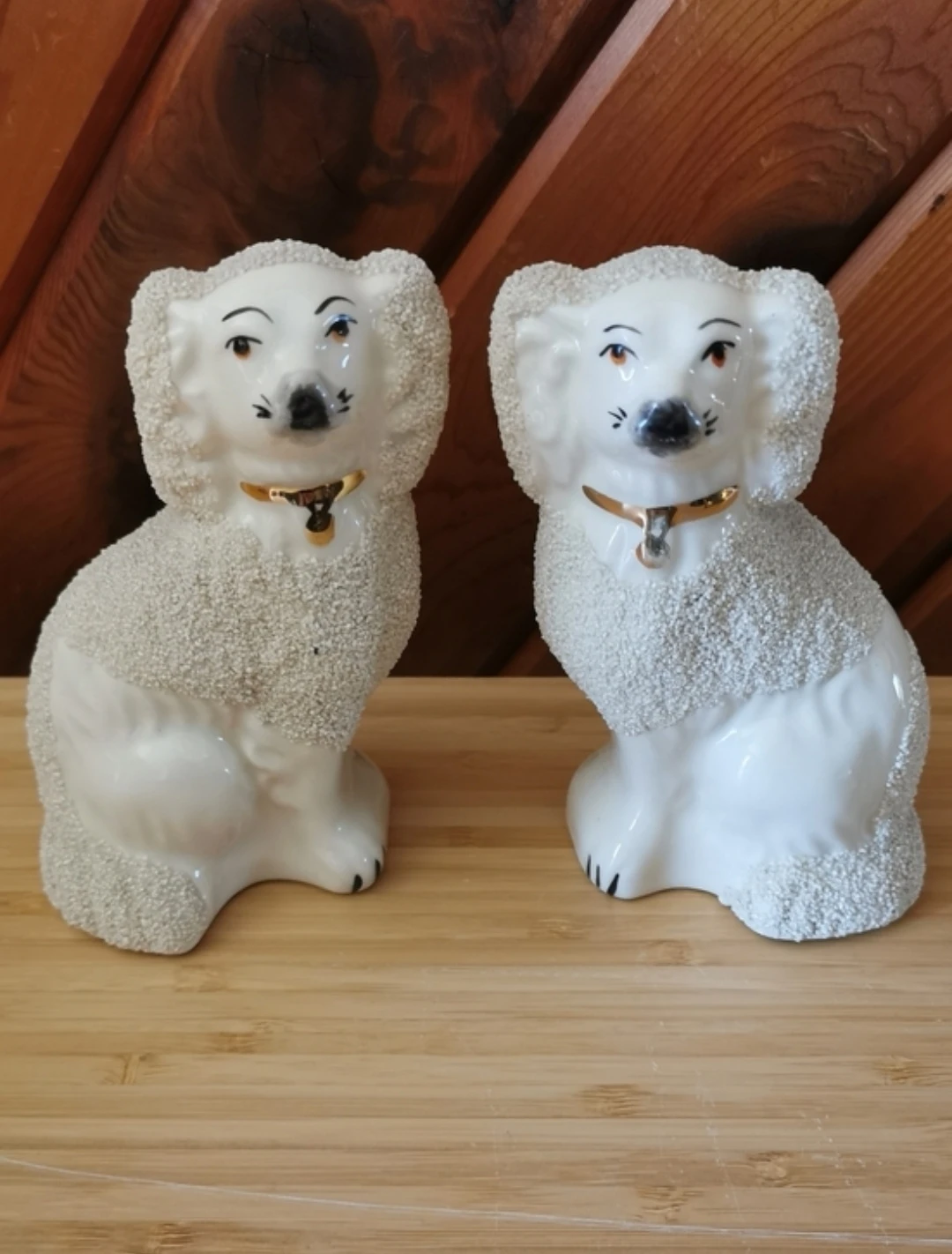 Vintage Staffordshire Confetti Dog Pair – English Porcelain