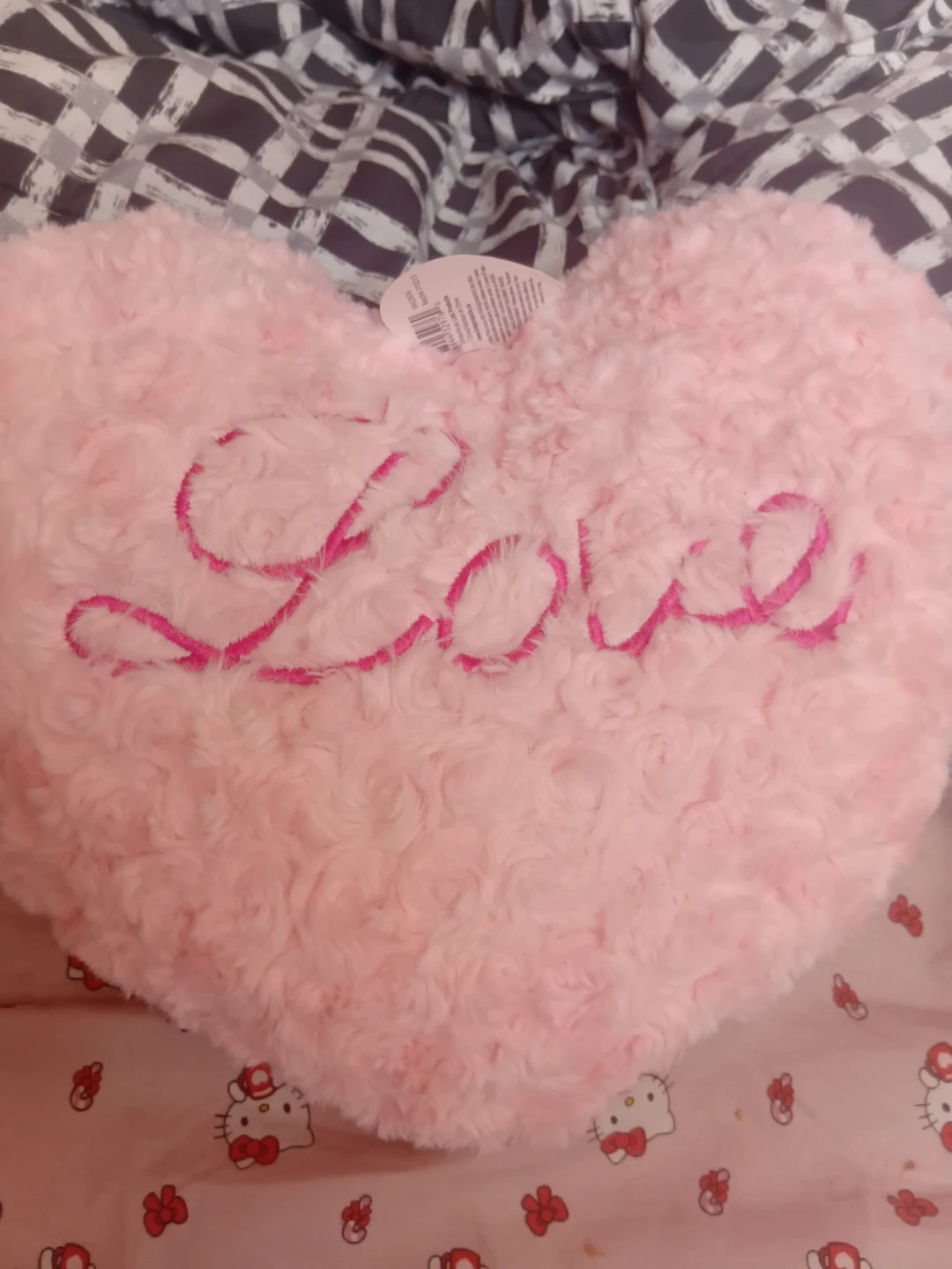 Pink Heart "Love" Plush Pillow