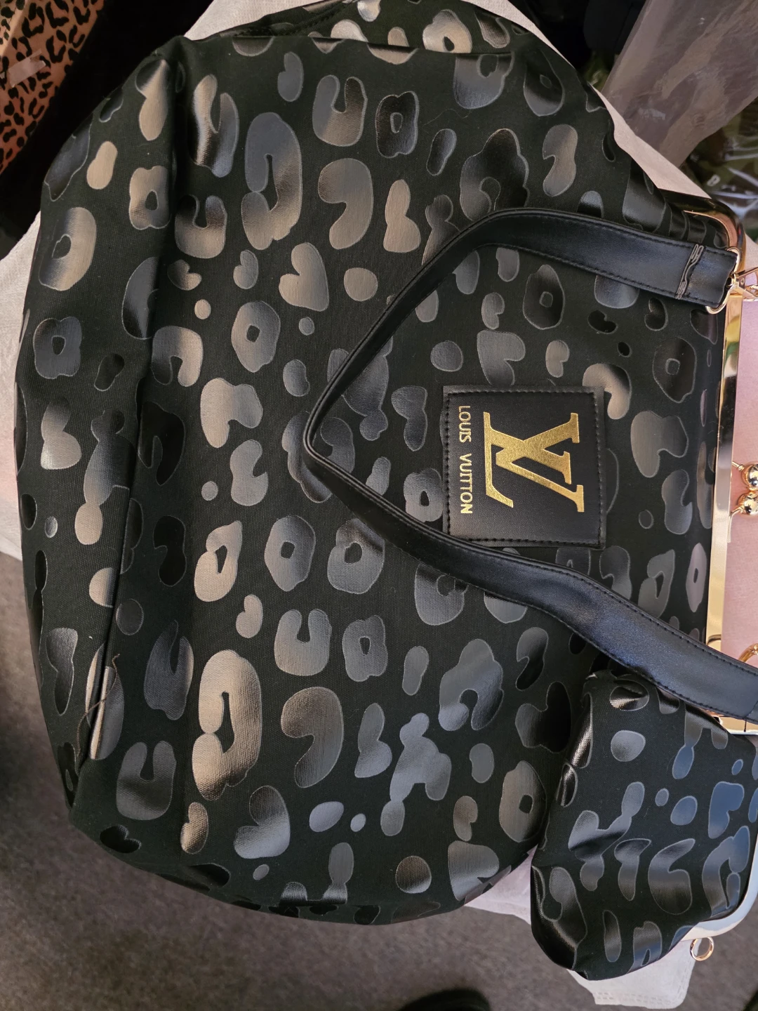 Louis Vuitton Leopard Print Shoulder Bag with Pouch