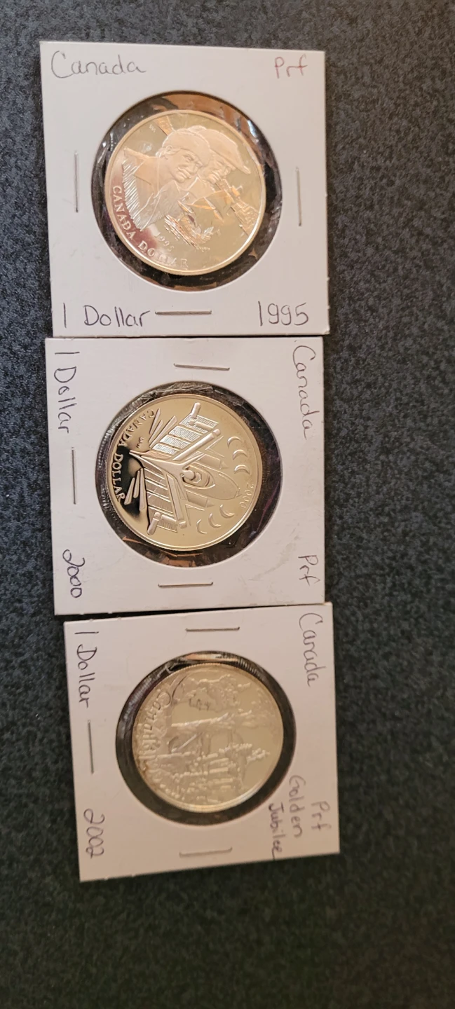 Canada silver Coins - 1995, 2000, 2002
