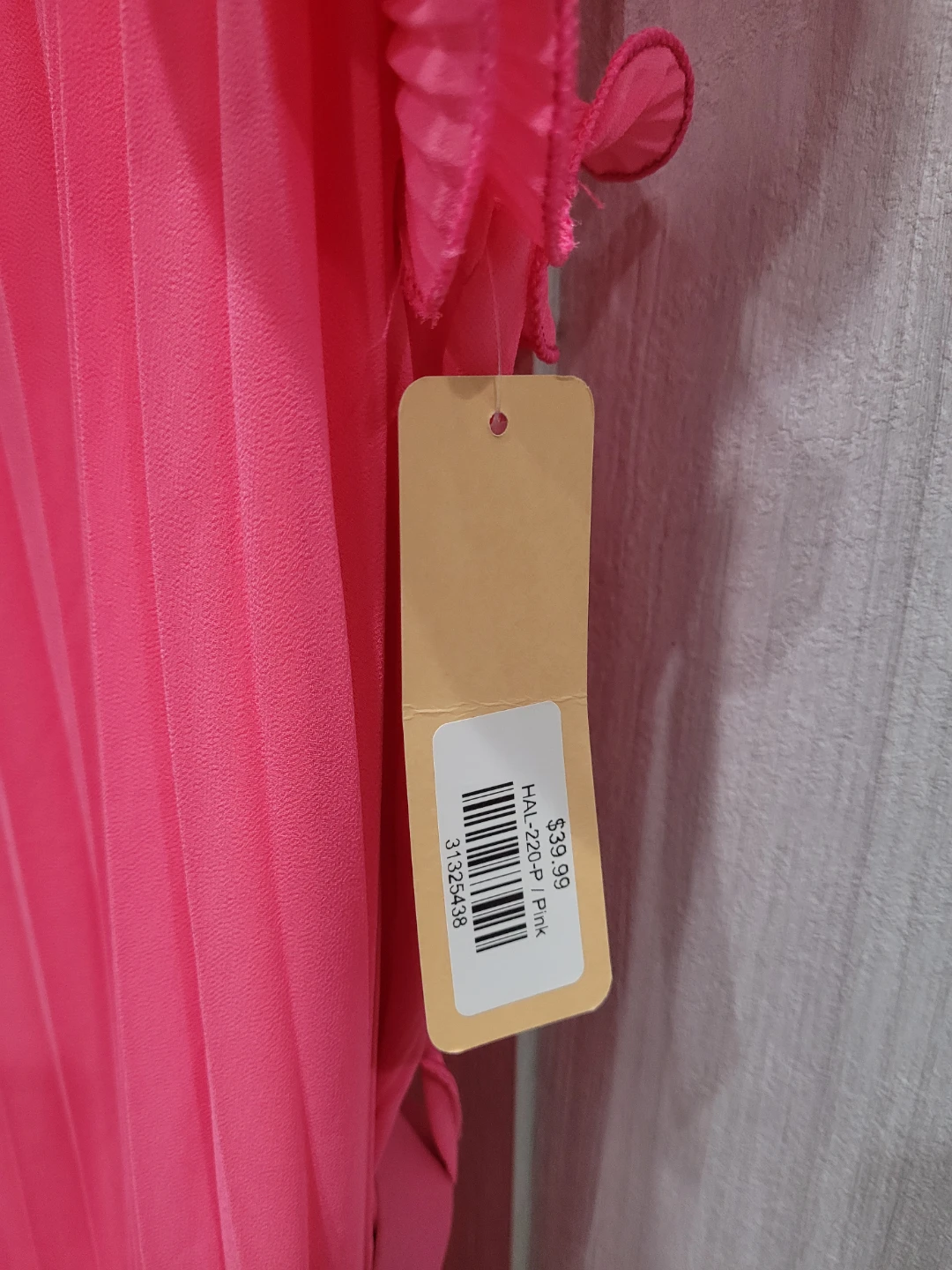 Pink Pleated Dress with Belt - Size M - photo 3