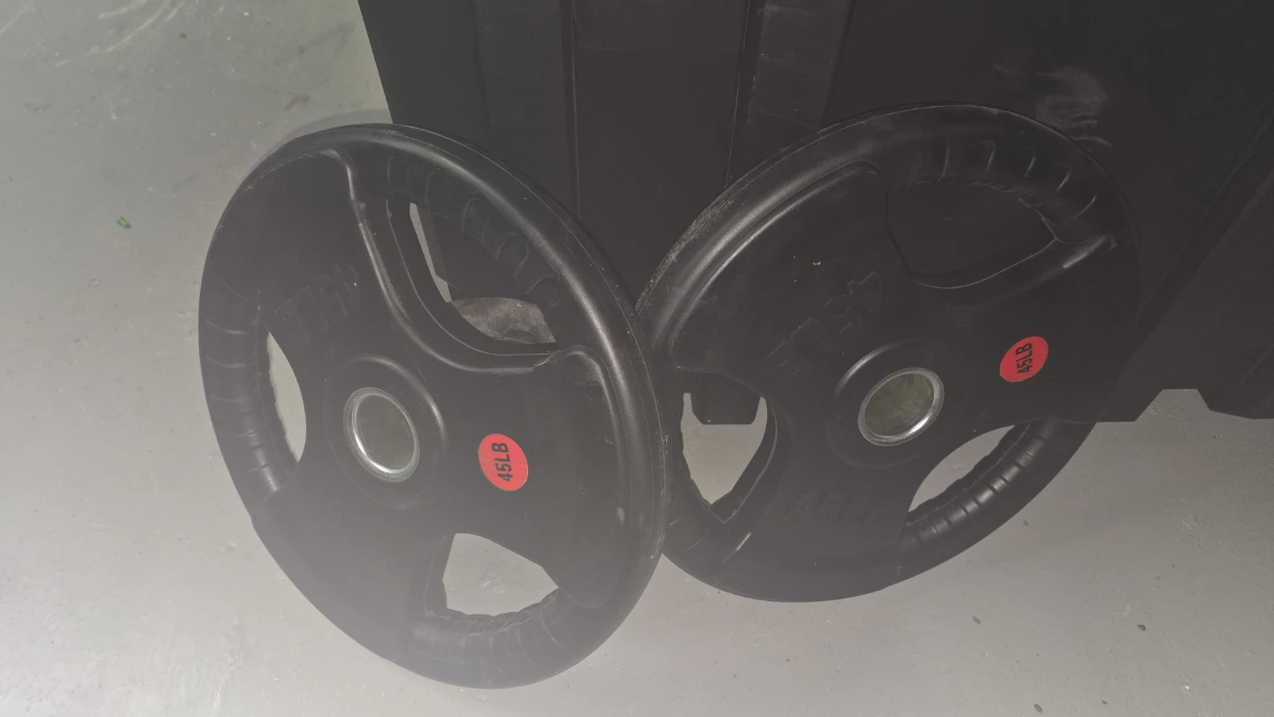 Olympic Barbell Set with 45lb Plates