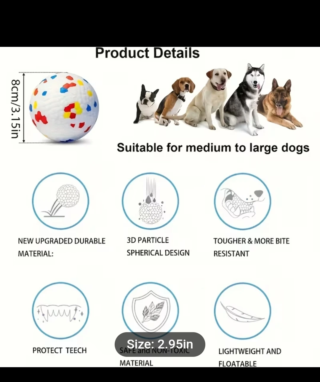 Bite-Resistant Dog Toy Ball *new - photo 3