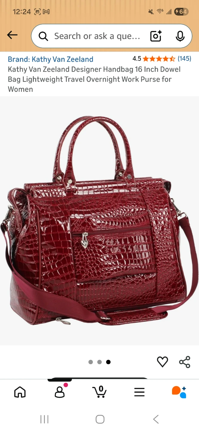 Kathy Van Zealand Red Faux Croc Handbag 16 Inch - photo 2