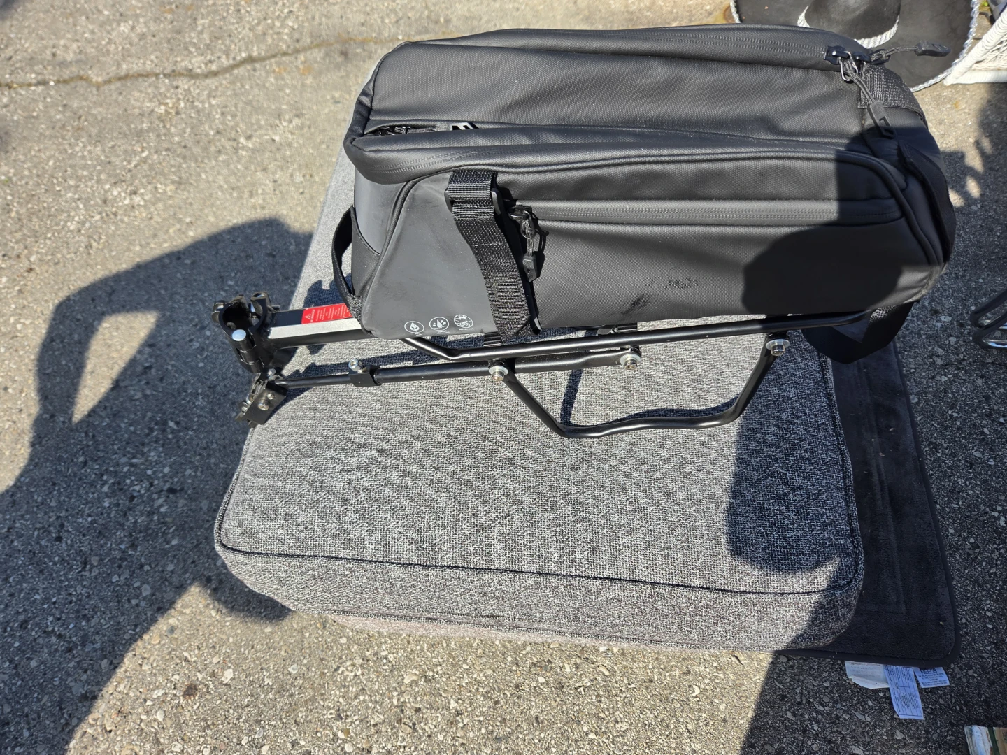 Black Bicycle Pannier Bag with Rack