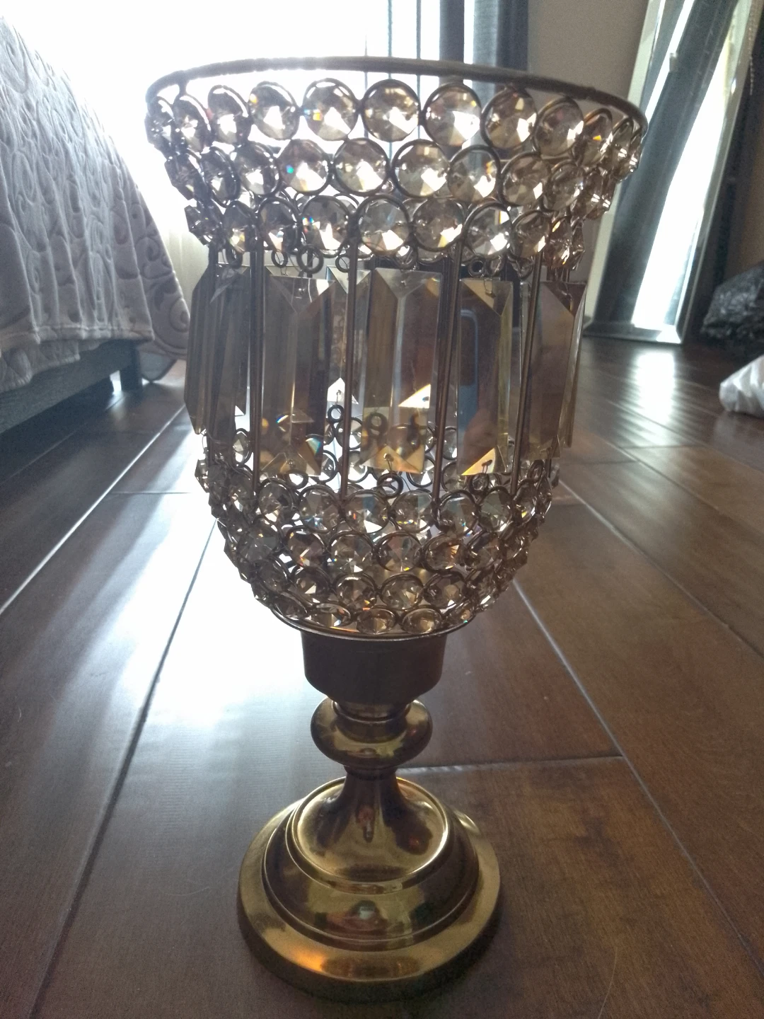 Gold Crystal Candle Holder