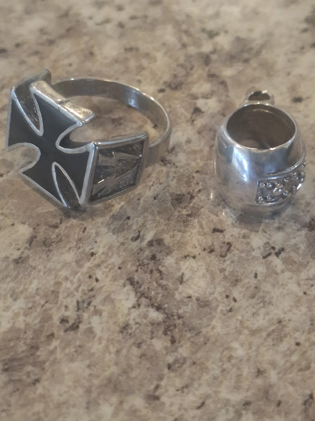 Vintage Silver Ring with Iron Cross Design & silver pendant - photo 5