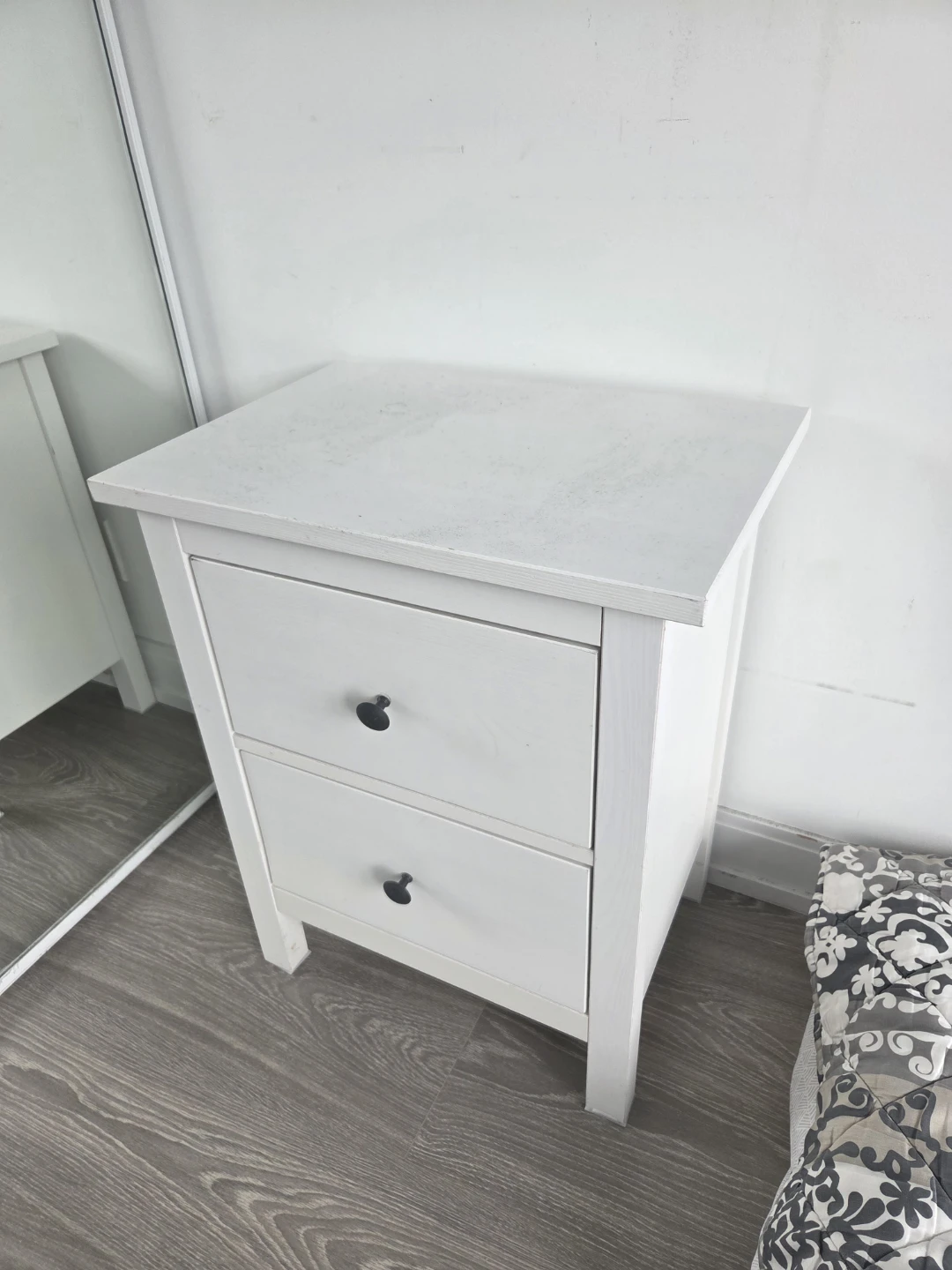 White Two-Drawer Nightstand