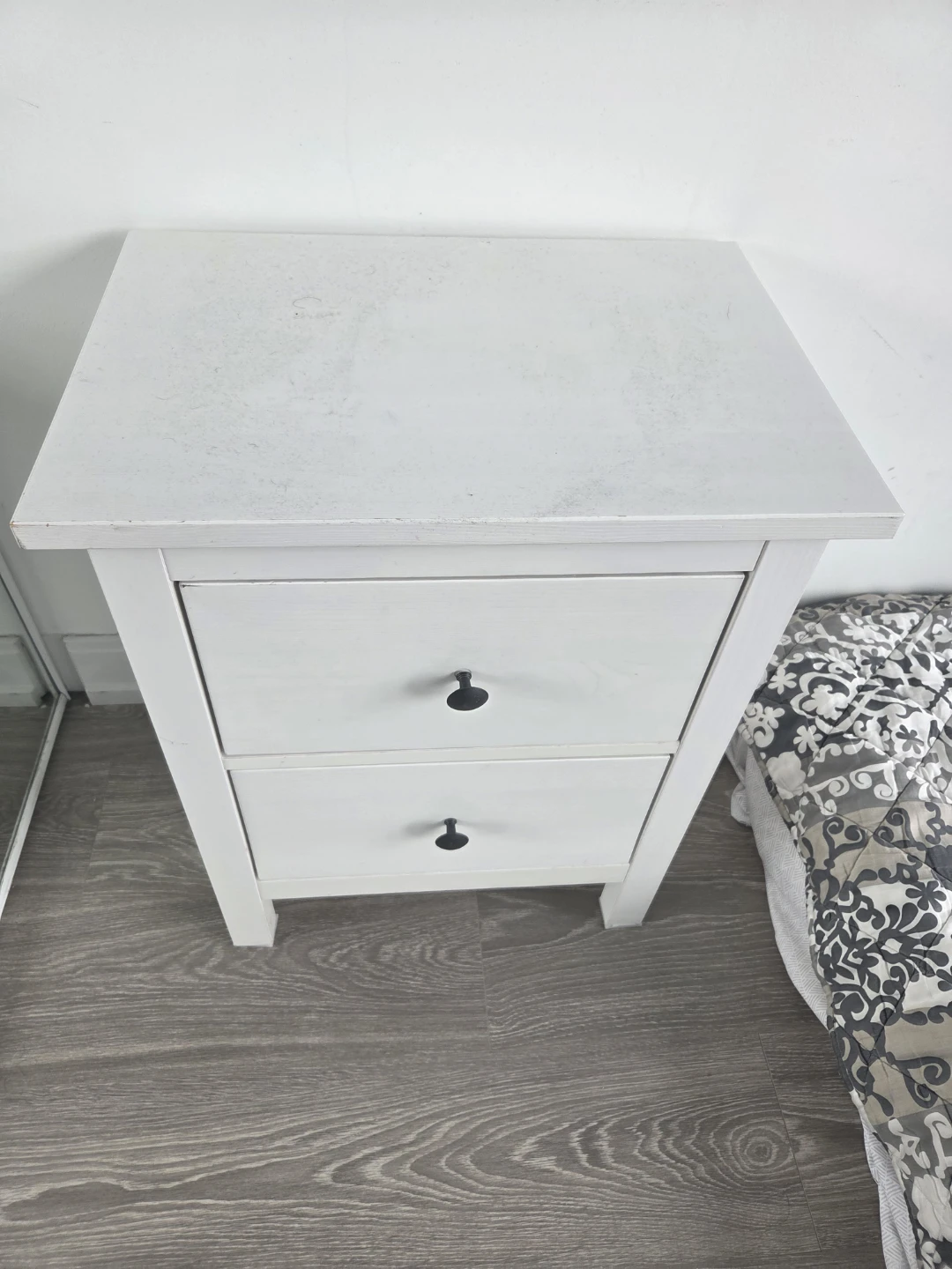 White Two-Drawer Nightstand - photo 2