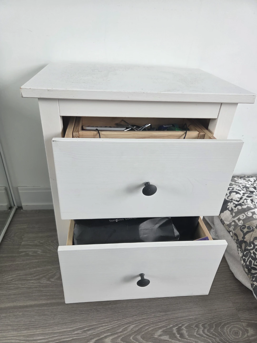 White Two-Drawer Nightstand - photo 3