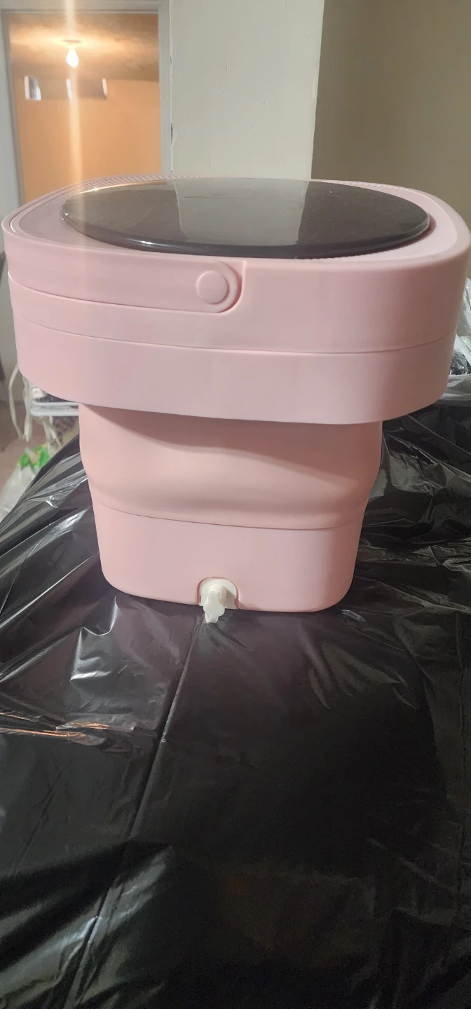 Pink Collapsible Washing Machine with Drain - photo 3