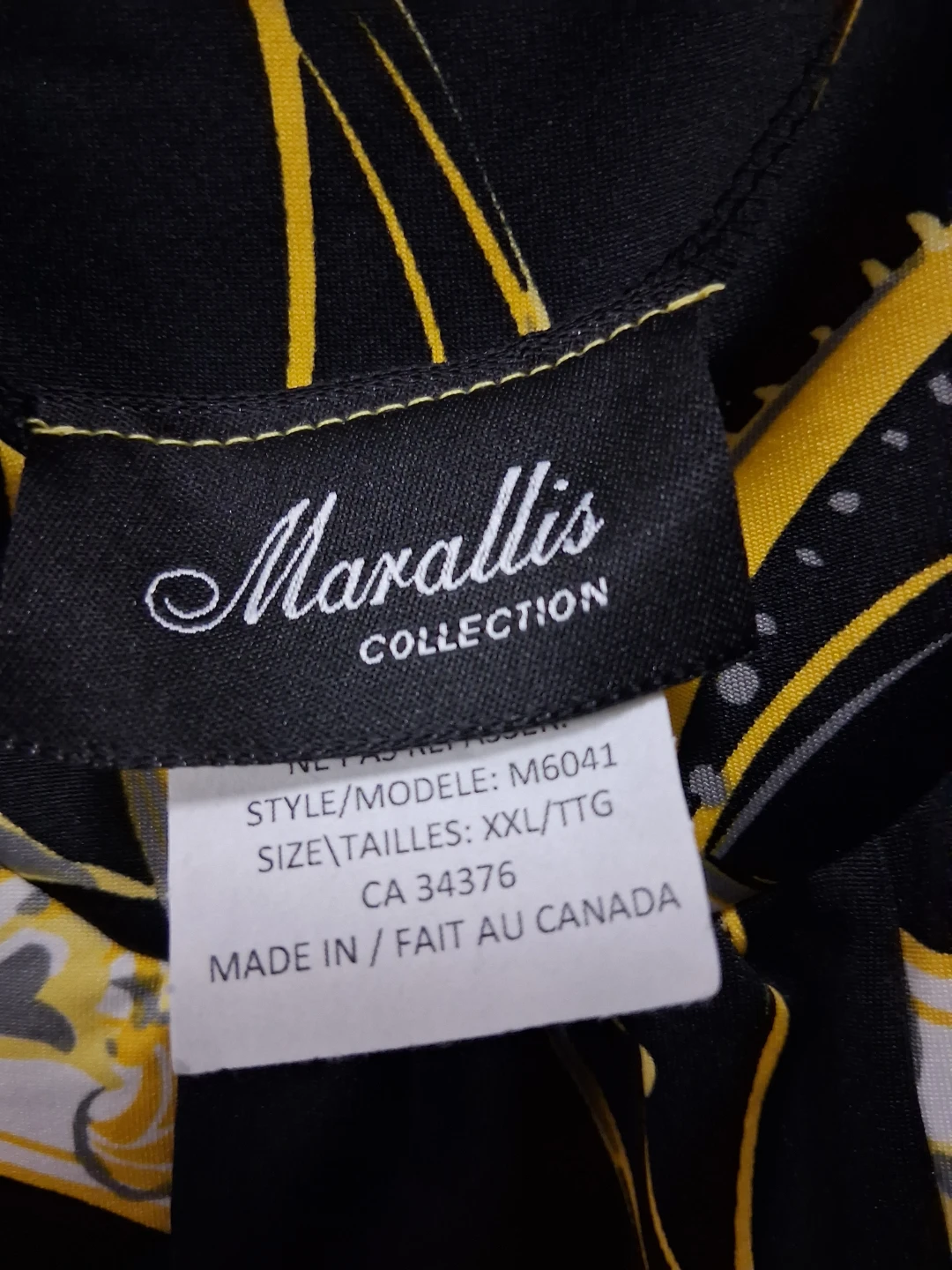 Marallis Collection Dress XXL/TTG Black Yellow Floral Pattern - photo 4