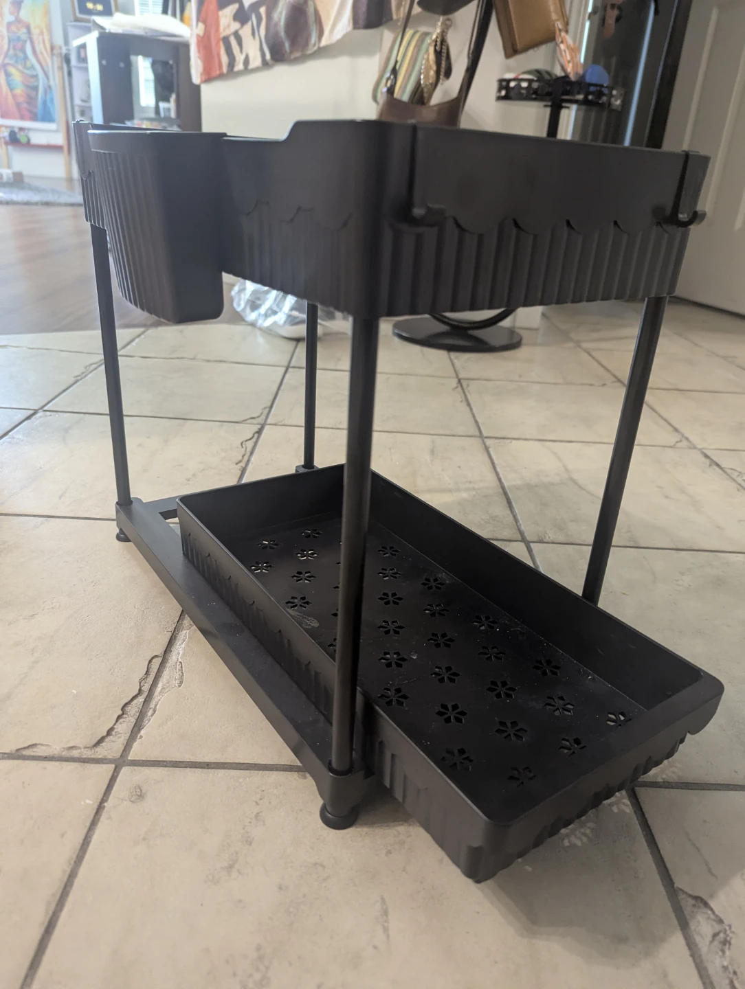 Black 2-Tier Under-sink organizer