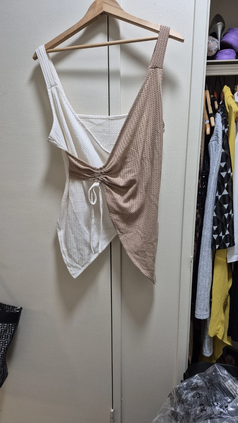 Women's Two-Tone Asymmetrical Tank Top