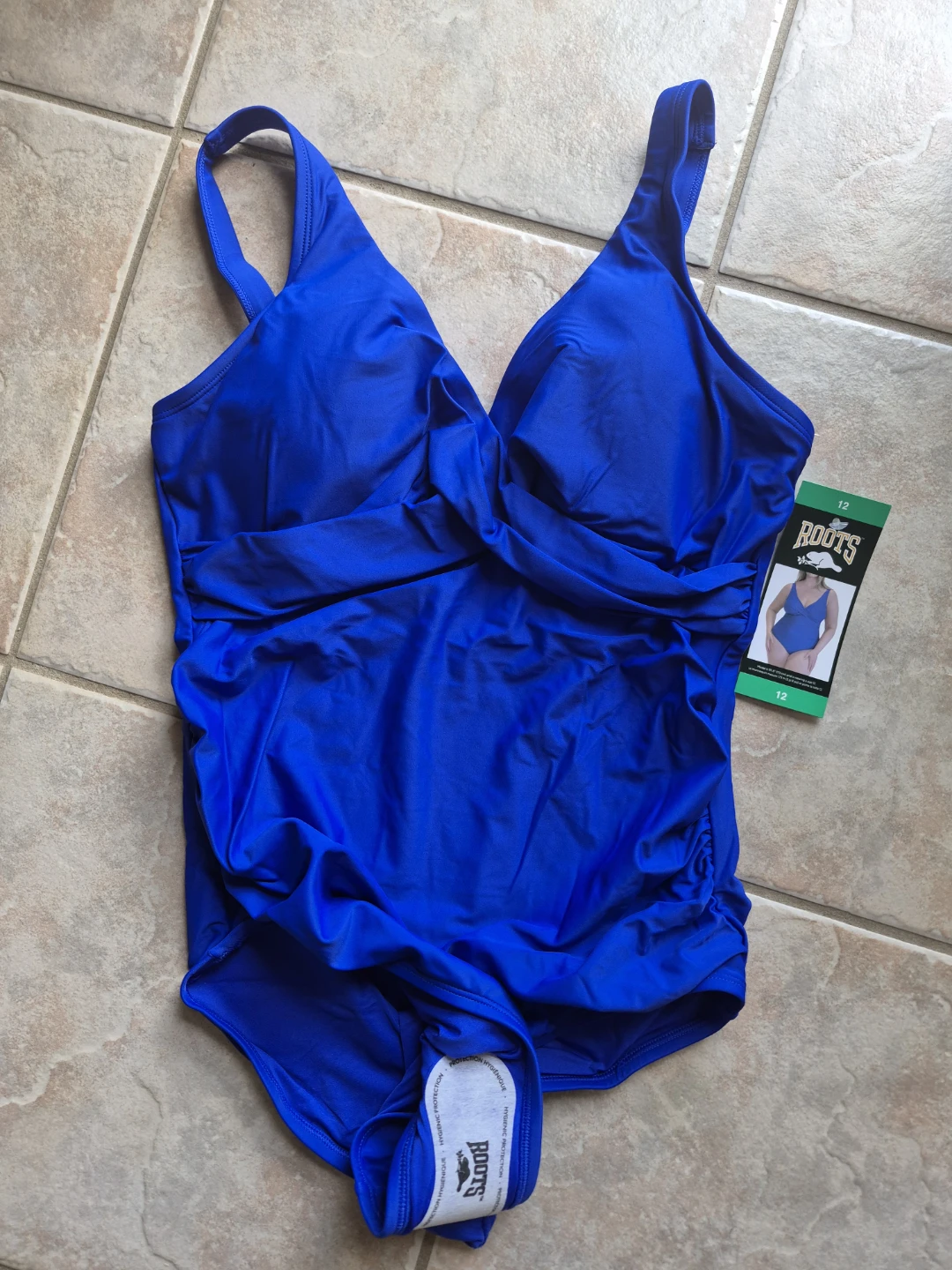 Roots Blue One-Piece Swimsuit Size 12