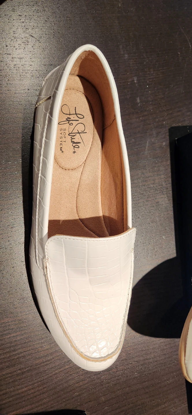Life Stride "Comfy Step" White Croc Embossed Loafers - photo 3