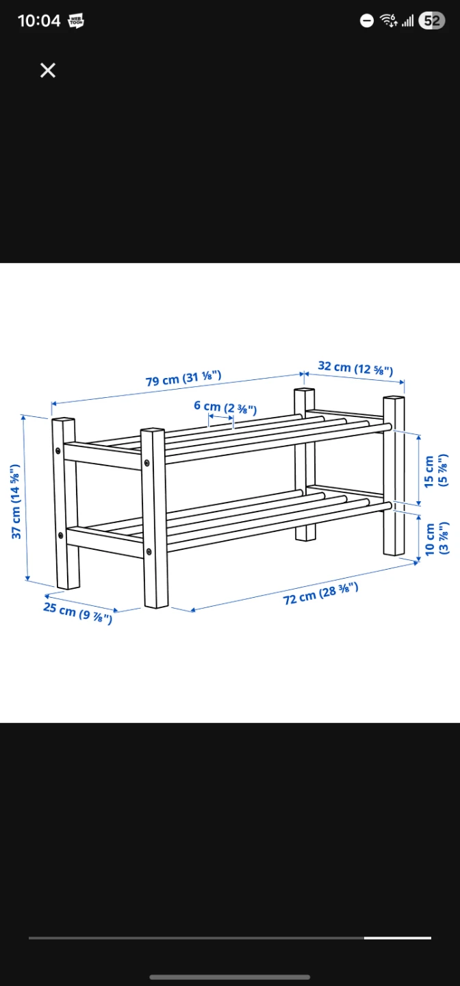 IKEA TJUSIG Shoe Rack - White - photo 5